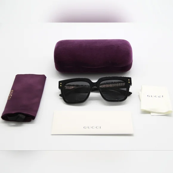 NEW GUCCI GG1084S 001 BLACK UNISEX SUNGLASSES